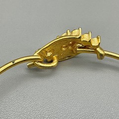 Vintage Bangle Bracelet Womens Gold Tone Rhinestone Costume Jewelry 6.5 Inch