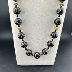 Lot 27 Ethnic Pyu Etched Agate Eye Beads Natural Stone Agate Beaded Necklace