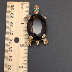 Brooch Pin Vintage DeNicola Turtle Tortoise Animal Reptile Brown Gold Tone READ