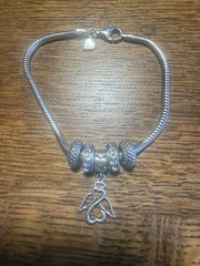 MA Michael Anthony Kay 925 Sterling Silver Charm Bracelet Italy 5 Charms Angel