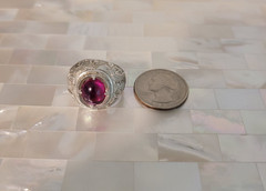 Vintage Asian Sterling Silver Genuine Gemstone Dragon Ring-Size 7.75