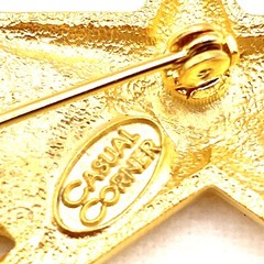 Vtg Casual Corner Gold Tone Brooch Pin LG Shooting Stars Comet Rare 1980s R