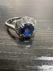Vintage Sterling Silver Ring With Blue Gemstone