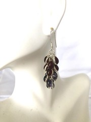 Vintage Grape Tourmaline Amethyst 925 Silver Dangle Earrings 2.0”