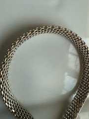 GC 925 Sterling Silver Woven Chain Necklace • 18” 41.4g Gold Tone Patina finish