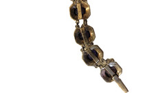 Antique amethyst and markasite bracelet ss links, byzantine design size 6 , 2.4g