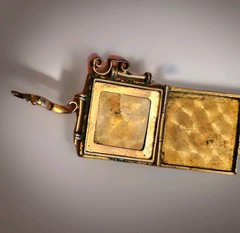Necklace Locket Victorian Square Engraved 100 Years Old Gold Filled Vintage