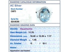 Contemporary 11.76Ct Aquamarine and 1.45Ct Diamond Platinum Cocktail Ring