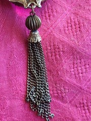 Antique Victorian Long Figural Pendant Necklace Hellenistic Revival Soldiers