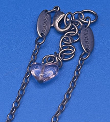 Vintage Sabika Necklace – Purple & Pink Crystal Pendant, Signed Statement Chain