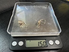 1.50g Vintage Sterling Silver 925 Textured Teardrop Dangle Earrings M