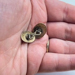 Vintage S&S Gold Tone Etched Oval Double Sided Cufflinks Striped Floral Pattern
