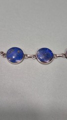 Vintage Indigo Lapis Lazuli Link Sterling Silver Bracelet 925