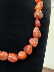 Vintage Red Carnelian Agate Nugget Necklace 18″ Chunky