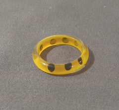 Vintage Hand Painted Lucite Resin Acrylic Ring – Size 8 – One of A Kind