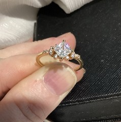 🌸Elegant Vintage or Antique Style Princess Cut Petite Cz Diamond band