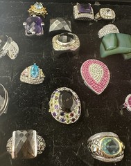 48 Vintage Rings Resellers Mixed Lot-amethyst,citrine ,CZ, Agate, 925 Silver