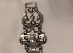 Vintage Gothic Gargoyle Lion Ornate Heavy Link Bracelet Victorian Revival