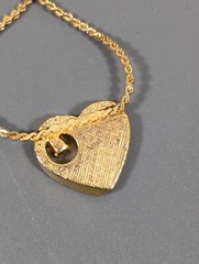 Vintage Faux Topaz Heart Birthstone Choker necklace Gold Tone 15 in