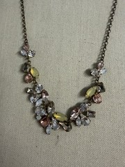 Vintage Unbranded Gold Tone Adjustable Length Rhinestone Statement Necklace