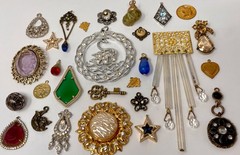Lot Vtg & Modern Victorian Art Deco Style Pendants Findings Jewelry Craft Jn