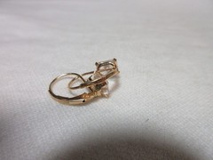 14K SOLID YELLOW GOLD CZ STONE EARRINGS LEVERBACK DANGLE #12