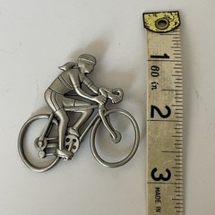 JJ Jonette Brooch Woman Riding Bike Marathon Pin