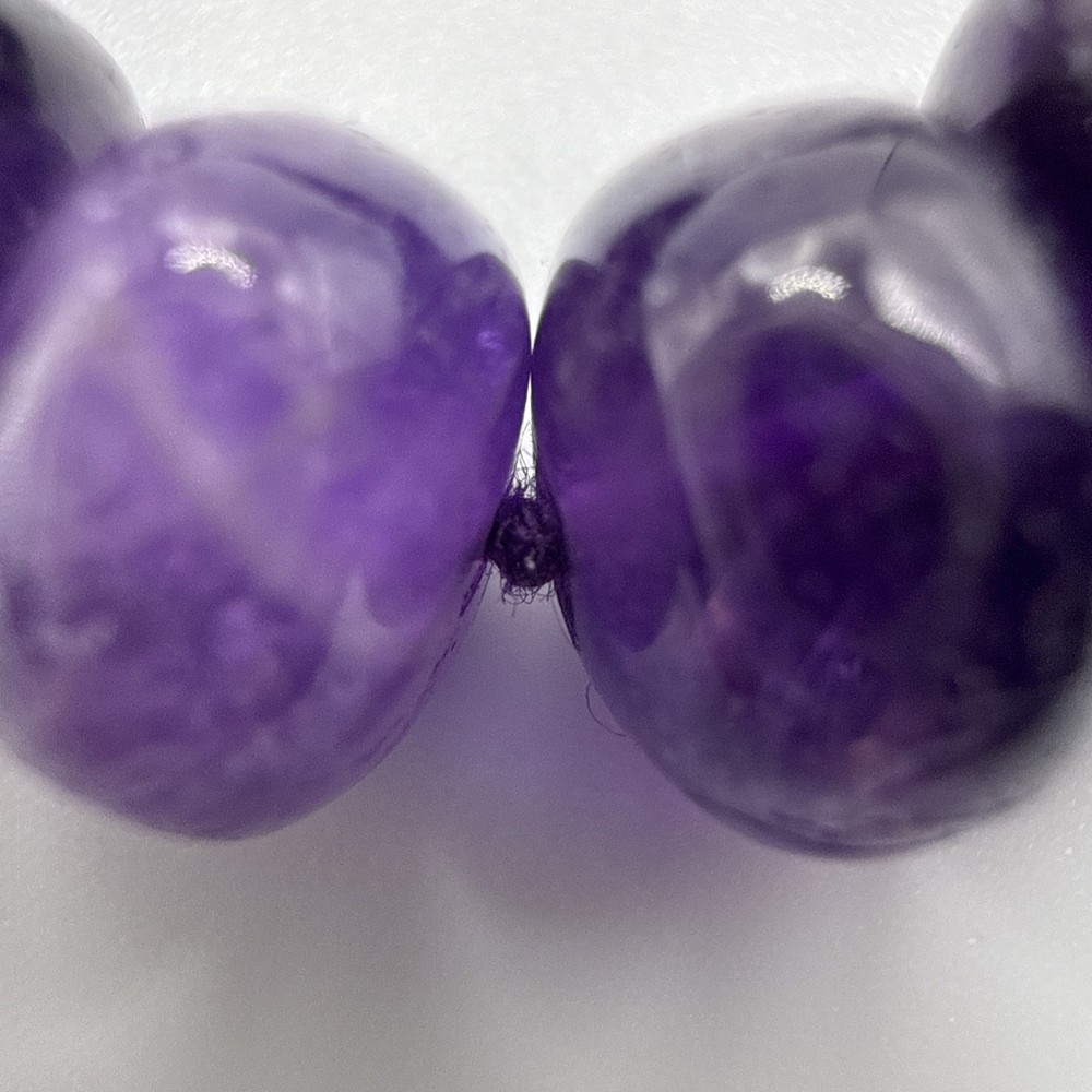 Vintage Necklace Knotted Graduated Amethyst Rondella Beads February Birthstone