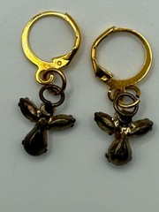 Vintage Rhinestones Crystals Dangle Angel Earrings