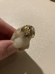 Antique white Coral Pendant Agatized Sparkle 20 Million Years Old