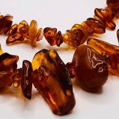 Vintage Authentic Genuine Nugget Amber Beads Necklace 33 in 83 g