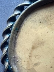 Antique Victorian Round Photo Brooch Faded Portrait Mourning Pin Brass Frame