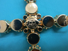 ANTHONY ATTRUIA Signed CROSS BROOCH Crystal/RHINESTONE 3.75″ Retro Religious Vtg