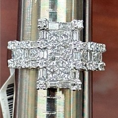 VINTAGE 18K WHITE GOLD 3 CT NATURAL DIAMOND RING!