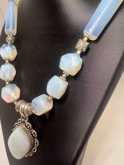 Vintage Opaline Glass Statement Necklace
