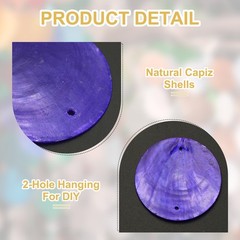 60Pcs Capiz Shells 2″ Round Natural Shells with 2 Holes, Purple