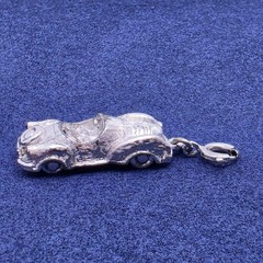 Vintage Monet Bracelet Charms Oldie Sports Car Roadster & Sewing Thimble
