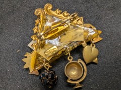 Vintage Maximal Art Poker Brooch Pin 2 1/2 ” Long
