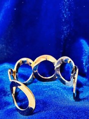 80s Gold Tone Cuff Bracelet | Chunky Open Link Bracelet | Vintage Statement Jewe