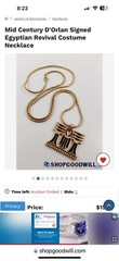 Mid Century Vintage D’Orlan Necklace Egyptian Revival Stunning Statement Piece