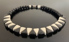 Flying Colors Geometric Necklace Black White