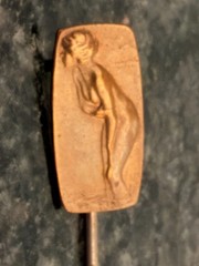 Vintage Art Nouveau Bathing Beauty Nude Brooch Stick Pin