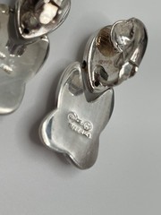 Sterling Silver 925 Clip Earrings Hinged Dangle Drop SU Thailand Vintage