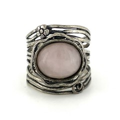 Didae Vintage White Jade, Sterling Silver Ring Sz. 8.25