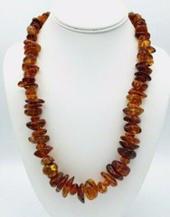 Vintage Natural Baltic Amber Graduated Nugget Necklace Hidden Clasp 76.1 GRAMS
