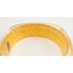 Charles Winston 24k Foil Lucite Bangle Bracelet 7.5″ Vintage