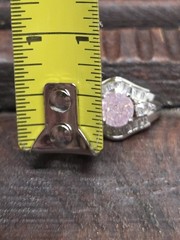 Vtg STUNNING Sterling Silver 925 PINK ICE TOPAZ Cz Details Ring Signed FAS Sz 8
