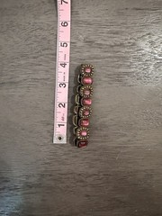 Vintage Women’s Bronze Gold Tone Gem Elastic Bracelet 90s 1990s Vtg