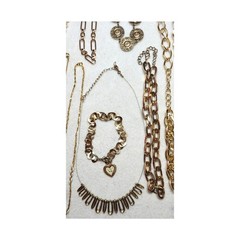 10 Necklaces 9 Bracelets Goldtone Costume Jewelry Lot Y2K Bangles Chains