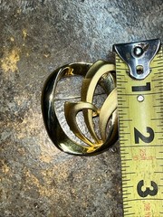Vintage 1980’s Spiral Gold Tone Matte & Shiny TONA Brooch Pin Jewelry S7